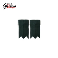  Plain Dark Green Pointed Kilt Sock Flashes