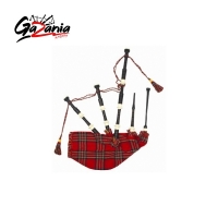  Black Ebony Wood bagpipe, ROYAL STEWART BAG cover with cord, with IVORY