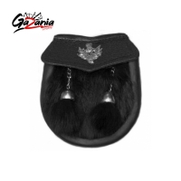  Baby Sporran Black Rabbit Fur