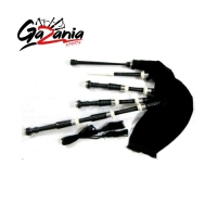  African Black Wood Bagpipe Ivory Color Ferrules Nickel Silver Plain Cap Rings and Slide