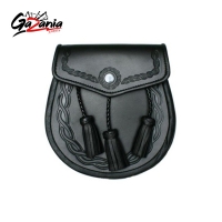 Celtic Embossed Black Daywear Sporran Chain Staps included.