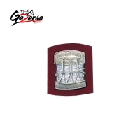 Drum Badge Silver Bullion on Red